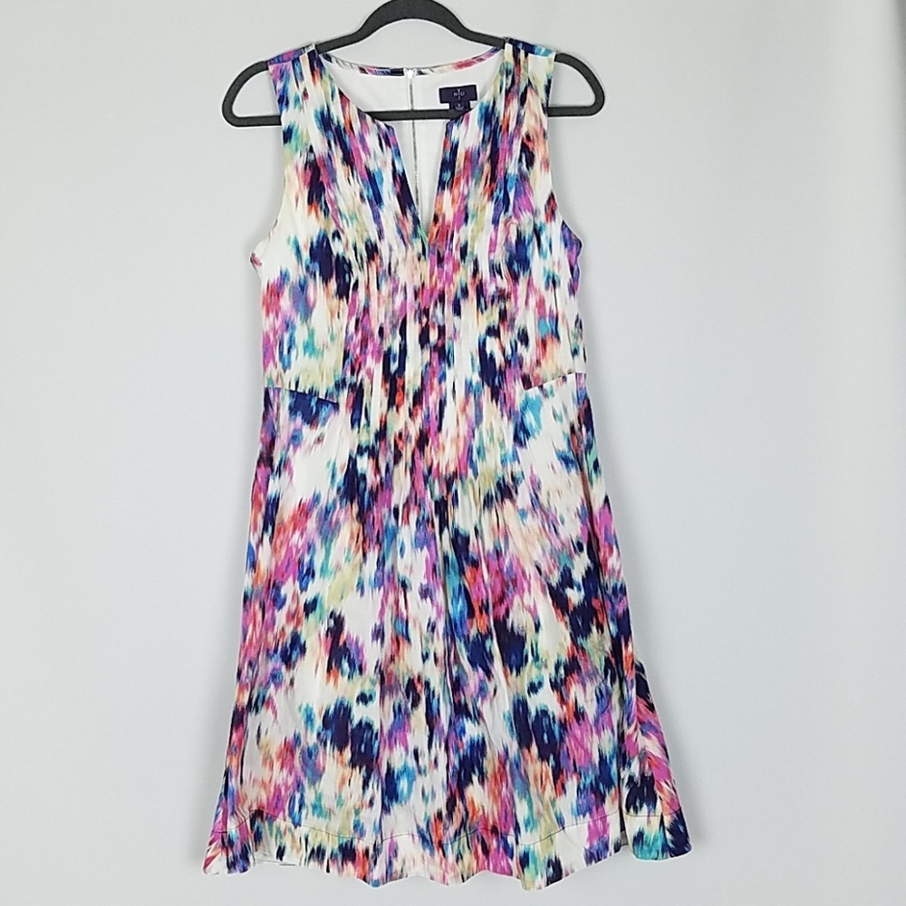 NYDJ 8 'Lana' Ikat Print Cotton Fit & Flare Dress